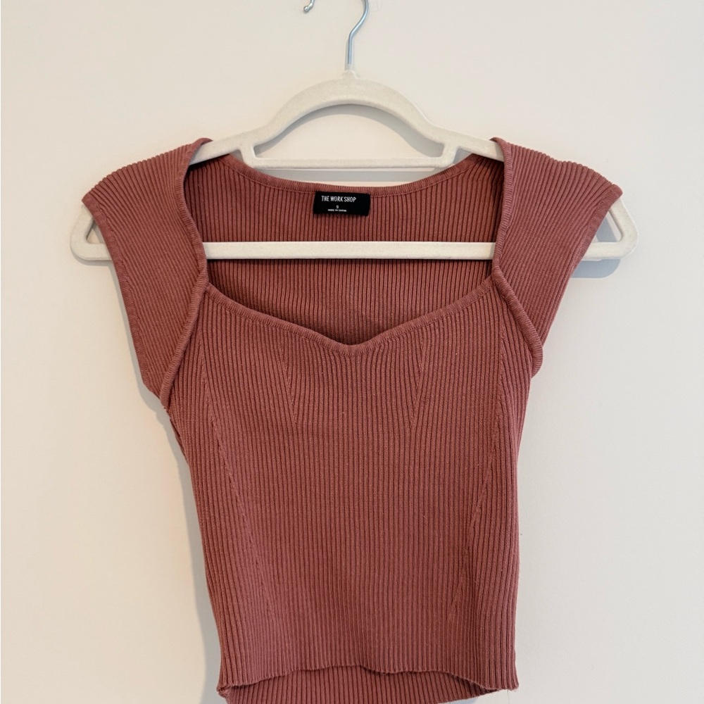 Ribbed Mauve Crop Top